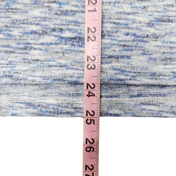 Chico's Sz 3/US‎ XL Blue Metallic Side Slit Pullover Top - Picture 11 of 13